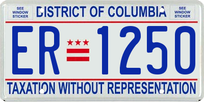 DC license plate ER1250