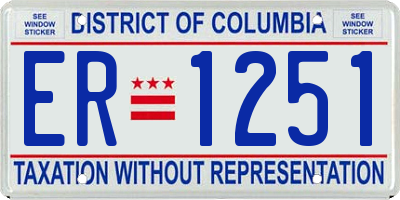 DC license plate ER1251