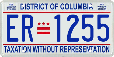 DC license plate ER1255