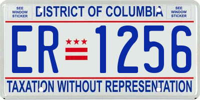 DC license plate ER1256