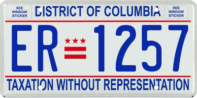 DC license plate ER1257