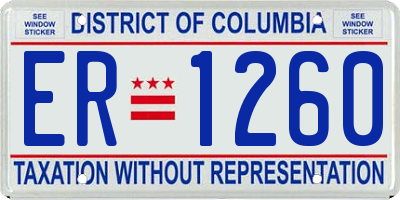 DC license plate ER1260