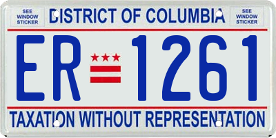 DC license plate ER1261