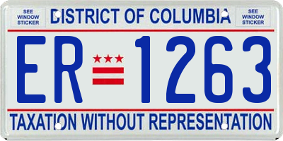 DC license plate ER1263