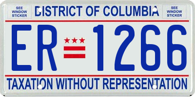 DC license plate ER1266