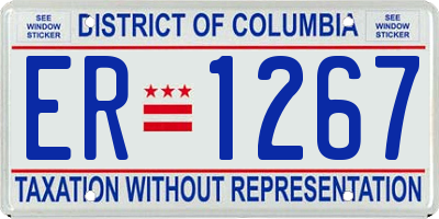 DC license plate ER1267