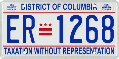 DC license plate ER1268