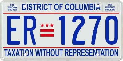 DC license plate ER1270