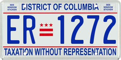 DC license plate ER1272