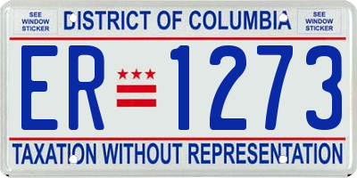 DC license plate ER1273