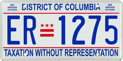 DC license plate ER1275