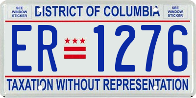 DC license plate ER1276