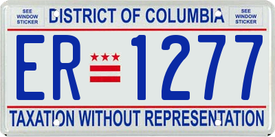 DC license plate ER1277