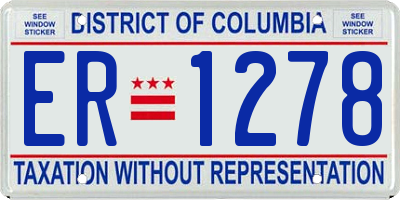 DC license plate ER1278