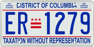 DC license plate ER1279