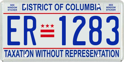 DC license plate ER1283