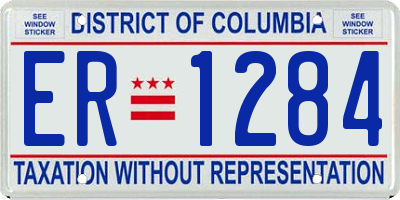 DC license plate ER1284