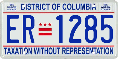 DC license plate ER1285