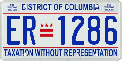DC license plate ER1286