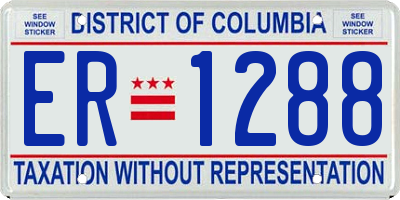 DC license plate ER1288