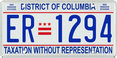 DC license plate ER1294