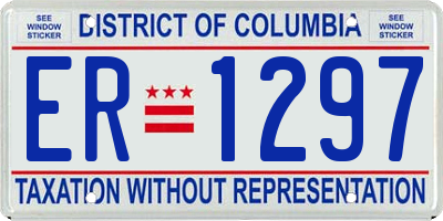DC license plate ER1297