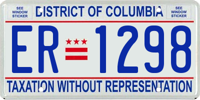 DC license plate ER1298