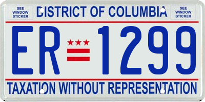 DC license plate ER1299
