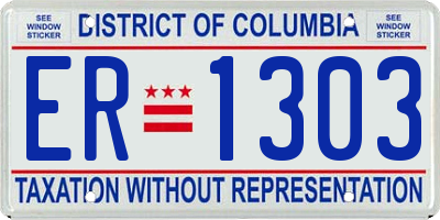 DC license plate ER1303