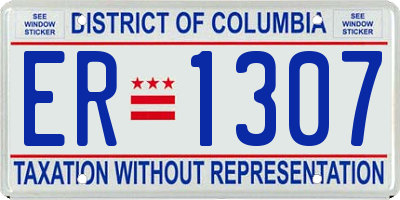 DC license plate ER1307