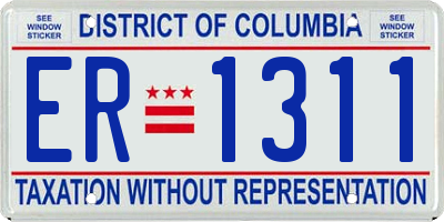 DC license plate ER1311