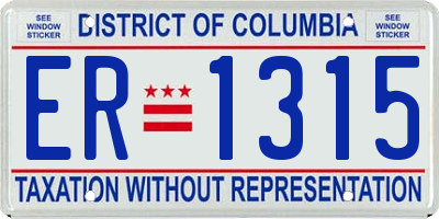 DC license plate ER1315