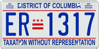 DC license plate ER1317