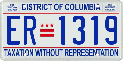 DC license plate ER1319