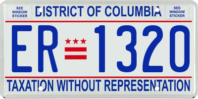 DC license plate ER1320