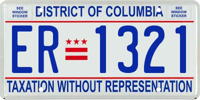 DC license plate ER1321