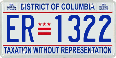 DC license plate ER1322