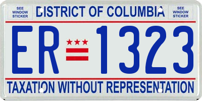 DC license plate ER1323