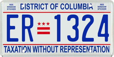 DC license plate ER1324