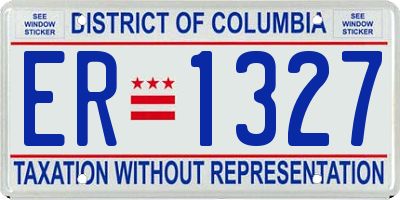 DC license plate ER1327