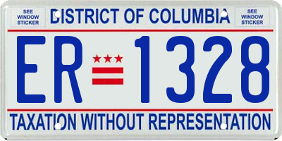 DC license plate ER1328