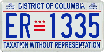 DC license plate ER1335