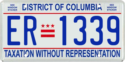 DC license plate ER1339