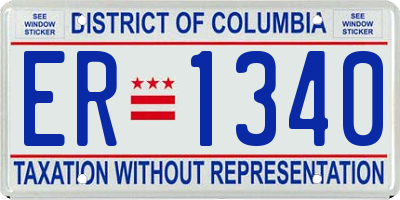 DC license plate ER1340