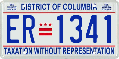 DC license plate ER1341