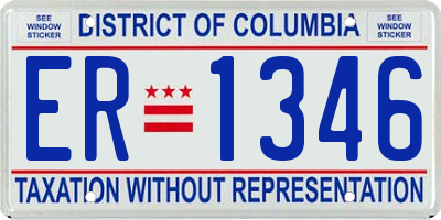 DC license plate ER1346