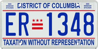 DC license plate ER1348
