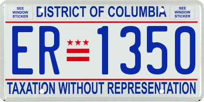 DC license plate ER1350