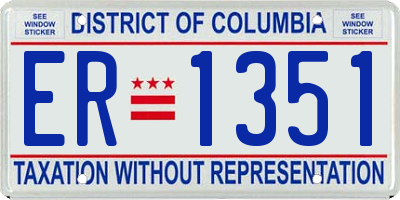 DC license plate ER1351