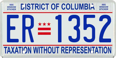 DC license plate ER1352